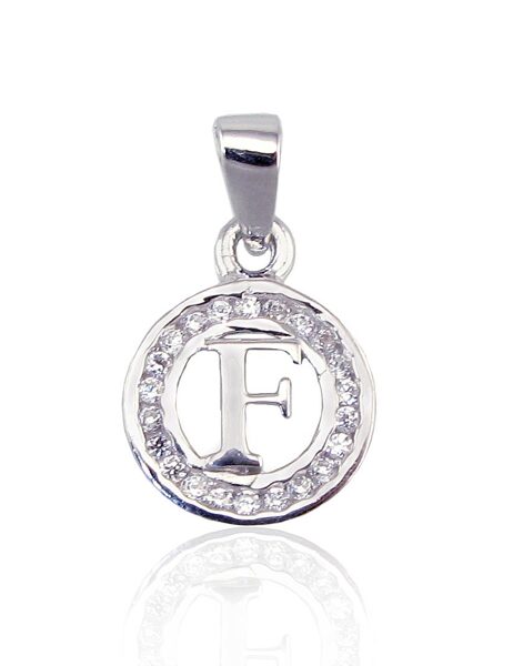 Sudraba kulons burts F, Sudrabs 925°, rodijs (pārklājums), Cirkoni 