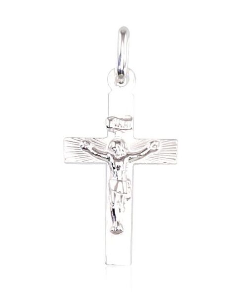 Серебряный католический крестик 925°, 27 мм, Италия