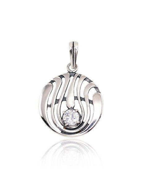 Sudraba kulons ar cirkoniem, 925°, oksīda pārklājums