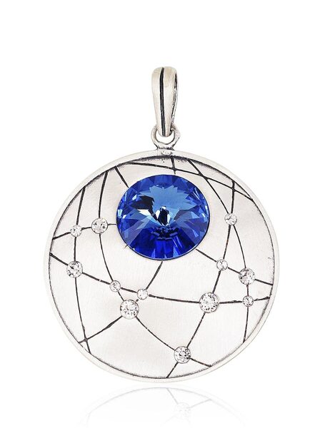 Sudraba kulons ar kriistāliem, Sudrabs 925°, oksids (pārklājums)