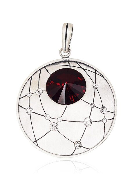 Sudraba kulons ar kristāliem, Sudrabs 925°, oksids (pārklājums)