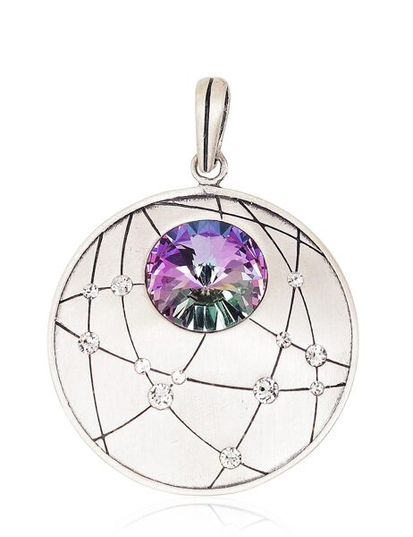 Sudraba kulons ar kristāliem , Sudrabs 925°, oksids (pārklājums)