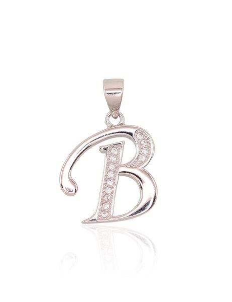Sudraba kulons burts B, Sudrabs 925°, rodijs (pārklājums), Cirkoni 