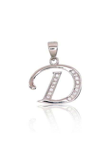 Sudraba kulons burts D, Sudrabs 925°, rodijs (pārklājums), Cirkoni 