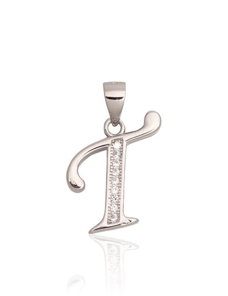 Sudraba kulons burts T, Sudrabs 925°, rodijs (pārklājums), Cirkoni 