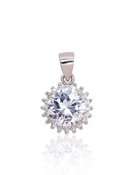 Women’s Silver Pendant with Zirconia – 925°, Rhodium, 18 mm