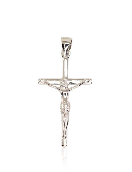 Серебряный кулон Католический крест, Серебро 925°, родиевое покрытие