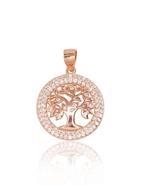 Silver "Tree of Life" Pendant with Zircons 2301766(PAu-R)_CZ