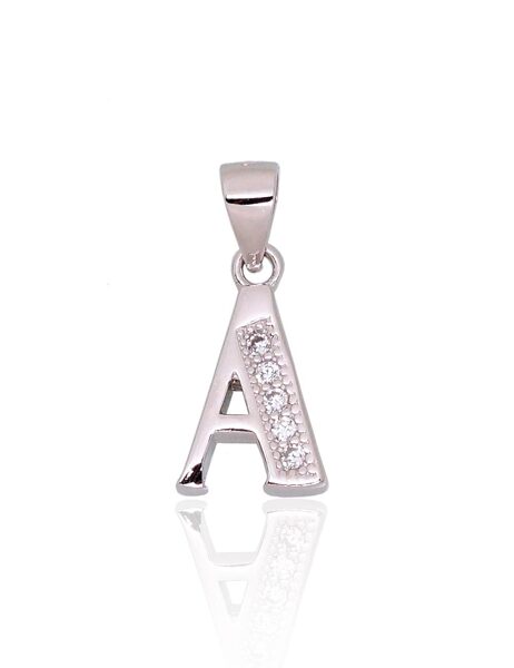 Sudraba kulons burts A ar cirkoniem , rodijs (pārklājums)