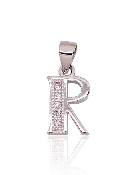 Sudraba kulons burts R ar cirkoniem, rodijs (pārklājums)