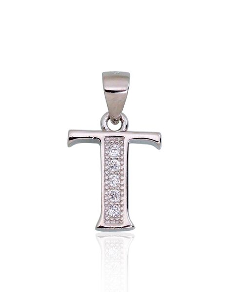 Sudraba kulons burts T ar cirkoniem , rodijs (pārklājums)