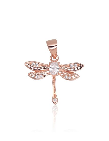 Sudraba kulons Spāre ar cirkoniem, sarkanā zelta (pārklājums)