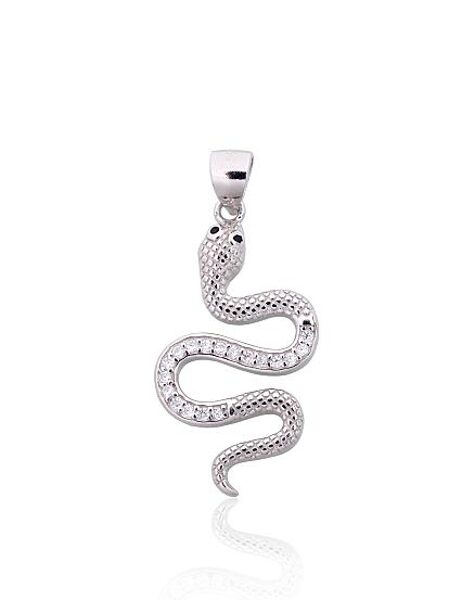 Silver Snake Pendant with Zirconia 2301959