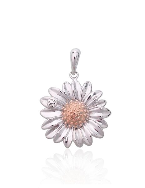 Sudraba kulons Zieds , sarkanais zelts (pārklājums)/, rodijs (pārklājums)