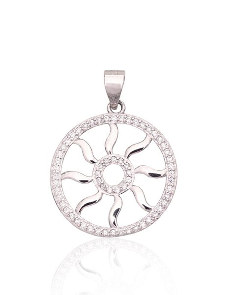 Sudraba kulons ar cirkoniem , rodijs (pārklājums)