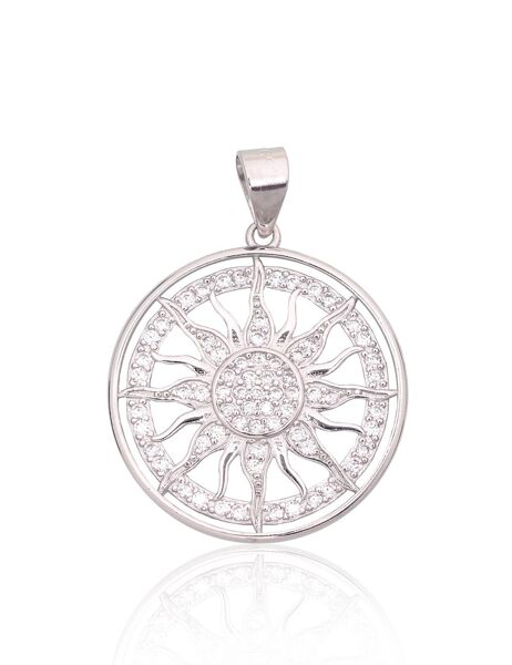 Sidabrinis pakabukas su cirkoniais, rodžio padengimas