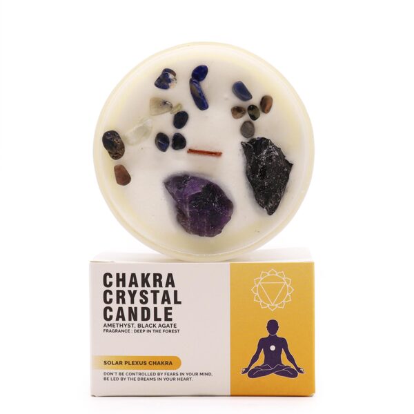 Soy Wax Candle with Crystals - Solar Plexus Chakra