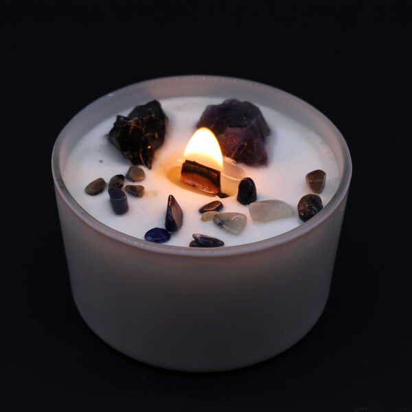 Soy Wax Candle with Crystals - Solar Plexus Chakra