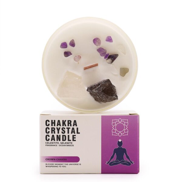 Chakra Candle with Crystals - Crown Chakra