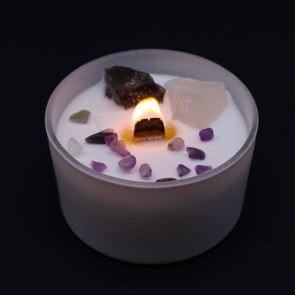 Chakra Candle with Crystals - Crown Chakra