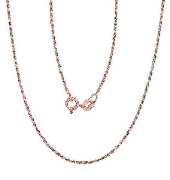 Sudraba ķēdīte Tauvas (Rope) 1.1 mm, 50 cm – 925° sudrabs, sarkanā zelta pārklājums