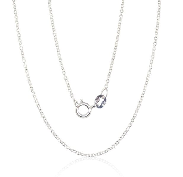 Silver Chain "Round Anchor" 1 mm 42 cm