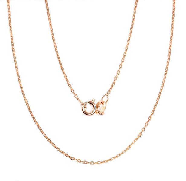 Sudraba ķēdīte Enkurs  1 mm, 40 cm bērniem – 925° sudrabs, sarkanā zelta pārklājums, dimanta apstrāde