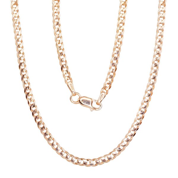 Vyriška sidabrinė grandinėlė Kartjė 2,5 mm su deimantiniu apdirbimu, 925 prabos sidabras su raudonojo aukso danga, 50 cm