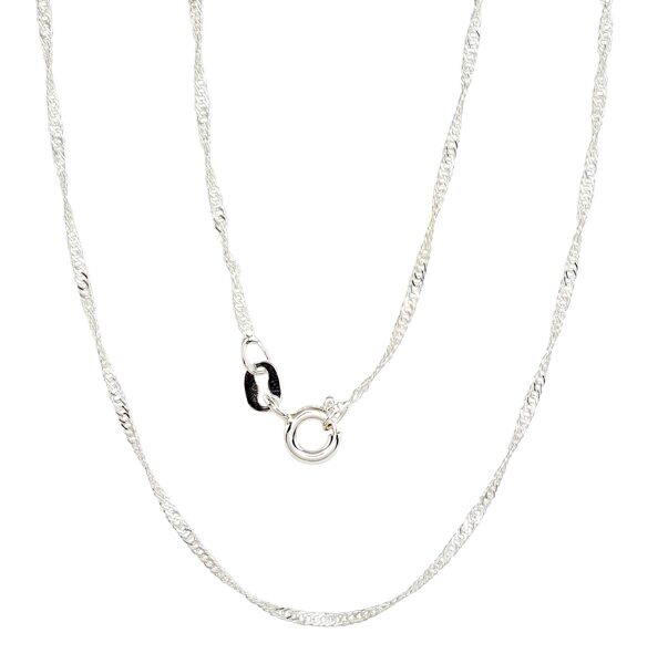 Vaikiška Sidabrinė Grandinėlė „Singapūras“ – 925°, Deimantinis Šlifavimas, 1.5 mm, 40 cm