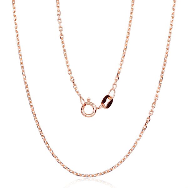 Детская серебряная цепочка «Якорь» 925°, покрытие красным золотом, размер 40