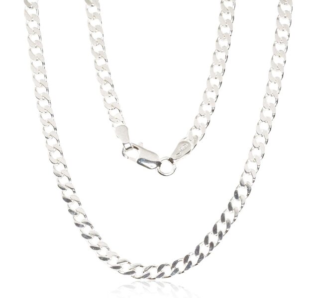 Sudraba ķēdīte Kartjē 3.5 mm ar dimantu apstrādājumu – 925 sudrabs, 50 cm