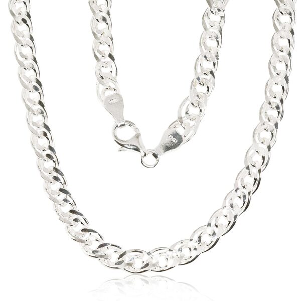 Men’s Silver Chain “Mona Lisa” – 925°, Diamond-Cut, 6 mm, 55 cm