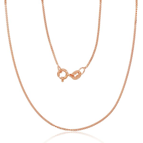 Vaikiška sidabrinė Cartier grandinėlė 1 mm su raudono aukso danga – 40 cm