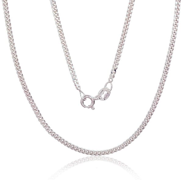 Sidabrinė Cartier grandinėlė 2 mm su deimantiniu apdirbimu – 55 cm