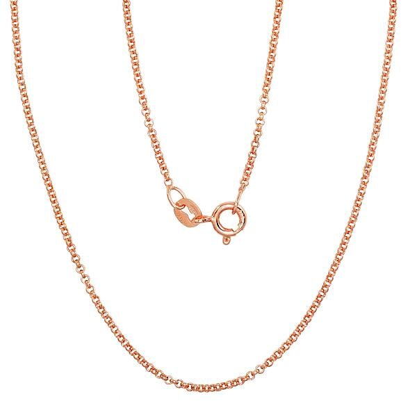 Silver Rollo Chain 1 mm with Rose Gold Plating