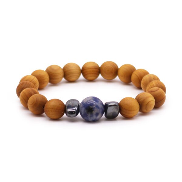 Cedar Wood Chakra Bracelet with Sodalite