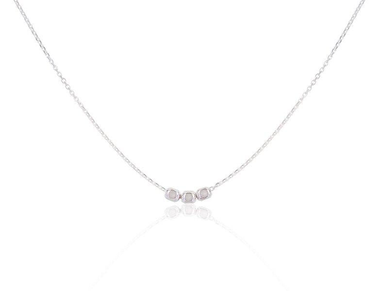 Women's Silver Necklace, 38 cm, Adjustable Length