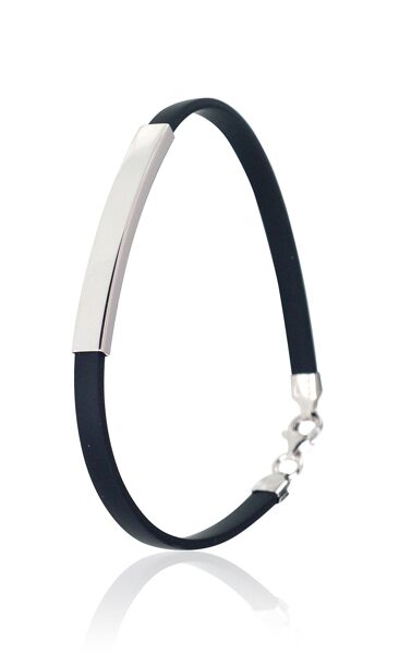 Silver bracelet, size 19, rhodium plating