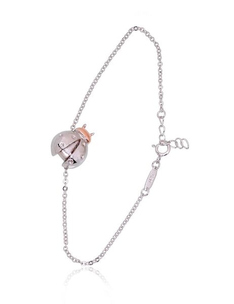 Silver bracelet Ladybug, size 18