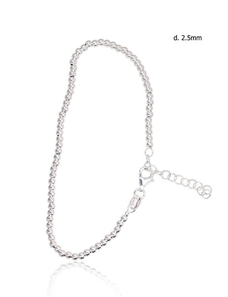 Silver bracelet, size 17, 2.5 mm