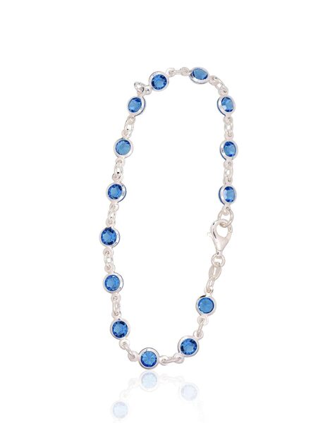 Серебряный браслет для женщин с цирконами, размер 19