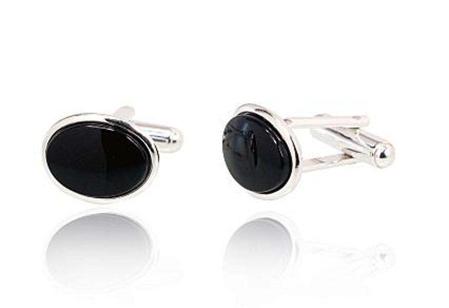 Silver cufflinks Onyx 2940034_ON 1