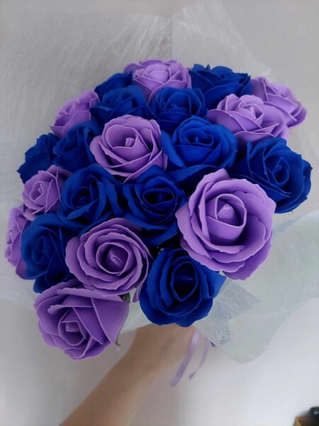 Soap Flowers - 23pcs. Roses Lavender/Blue