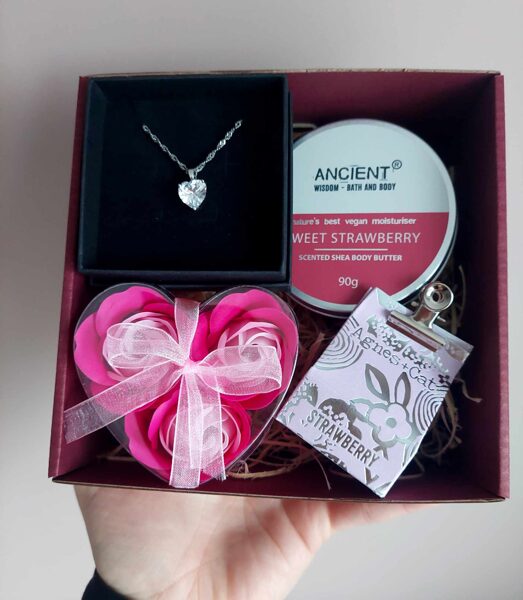 Gift for a Woman: Pink Heart Strawberry