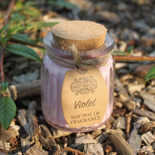 Soy Wax Candle in a Glass Jar - Violet Scented Soy Candle