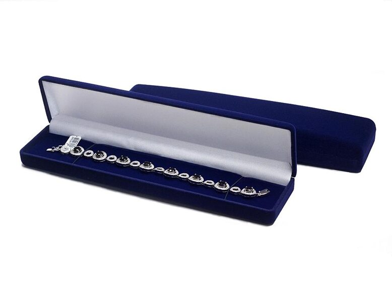 Подарочная коробочка для браслета, цепочки или часов – тёмно-синяя