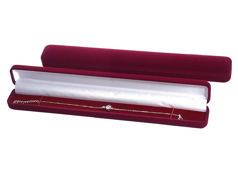 Подарочная коробочка для браслета, цепочки или часов – бордовая