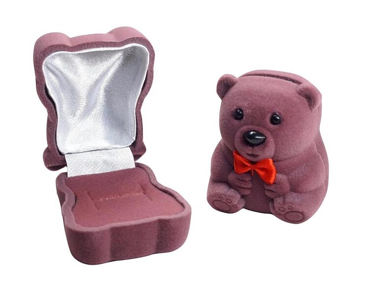 Dāvanu kārbiņa “Lācēns” violetā krāsā rotaslietām