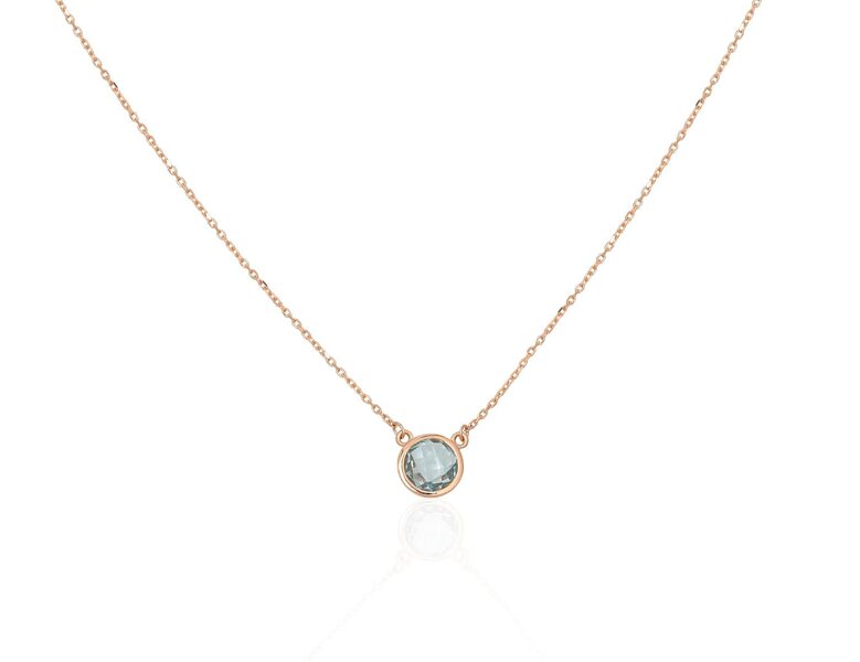Gold Necklace with Sky Blue Topaz 1500056