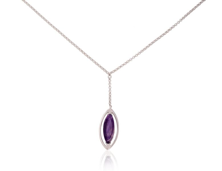 Silver Necklace with Amethyst Pendant 2500137